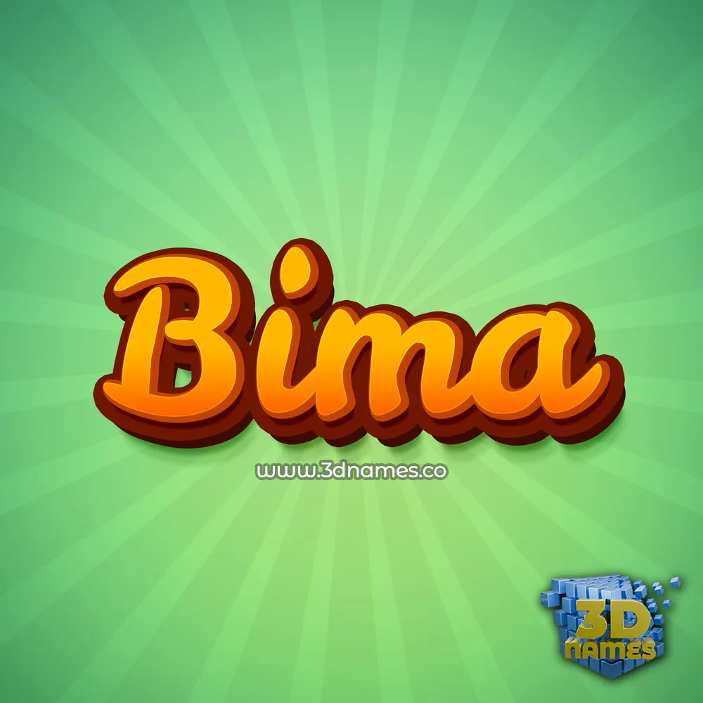 bima in Green Rays style - 3D name wallpaper
