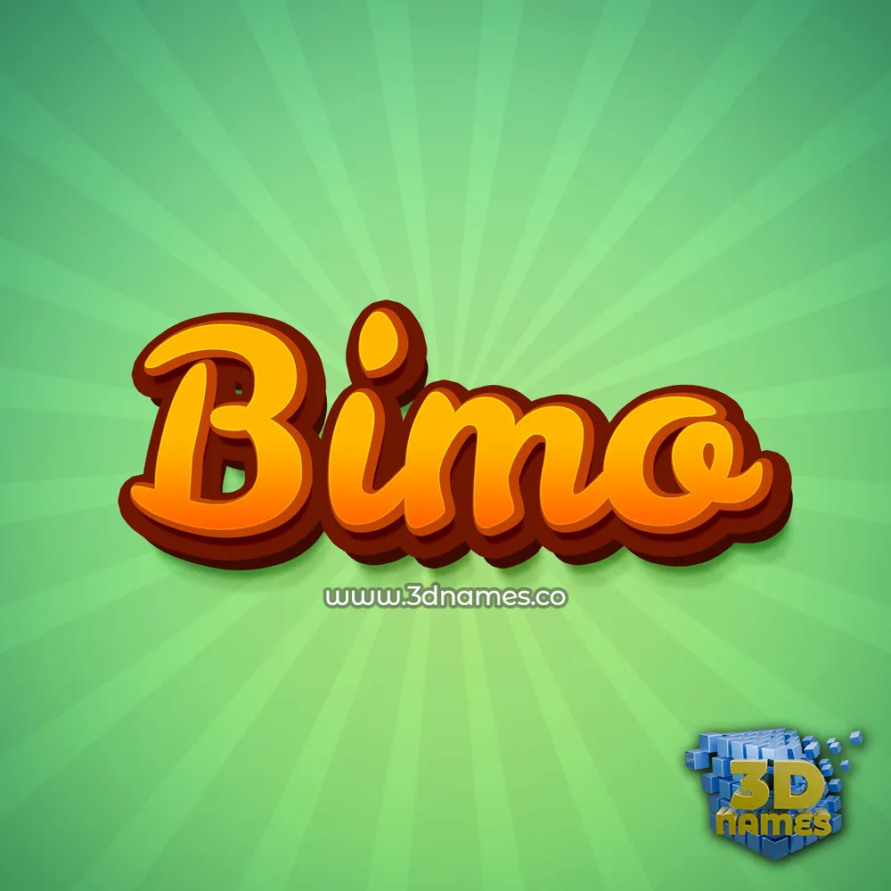 bimo in Green Rays style - 3D name wallpaper