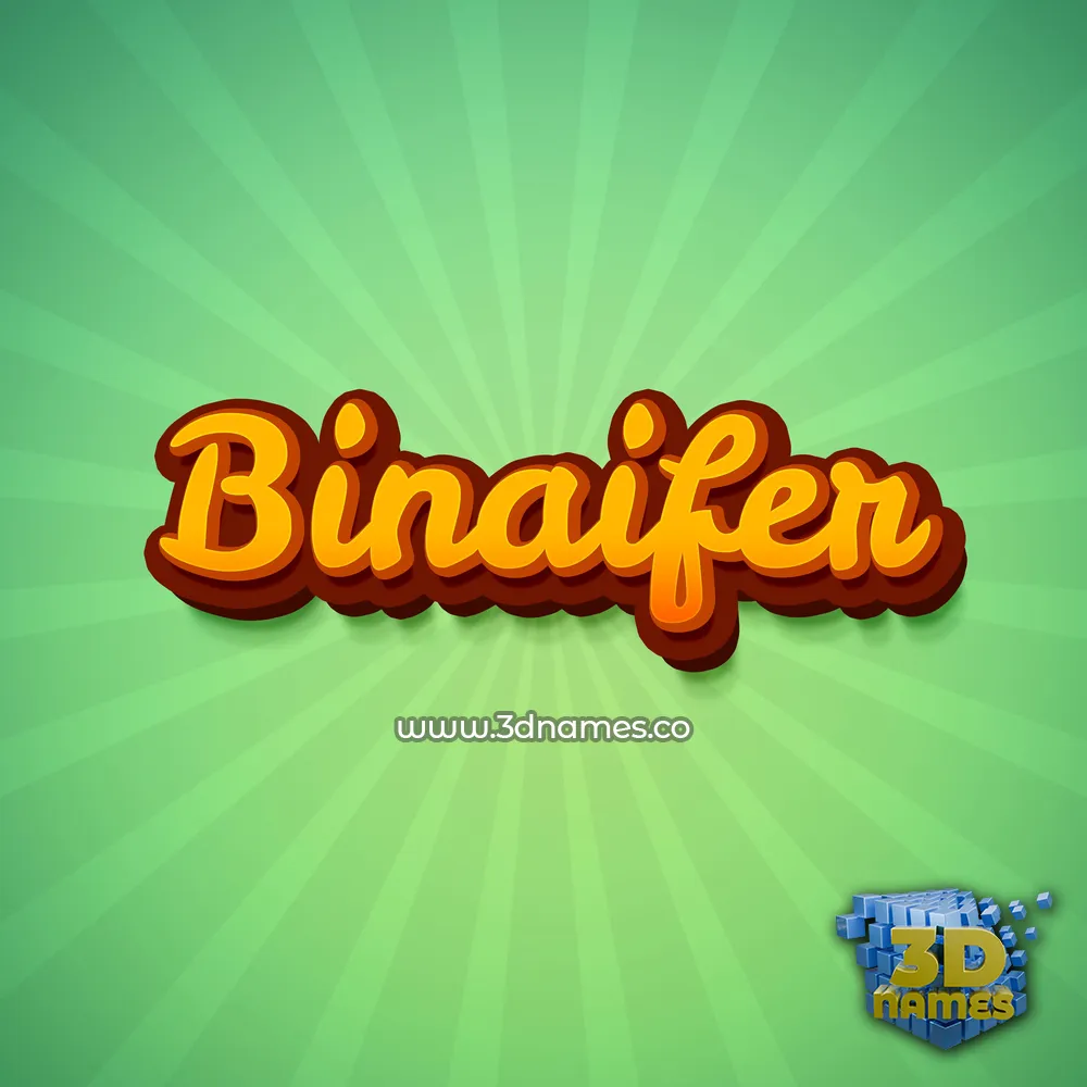 binaifer in Green Rays style - 3D name wallpaper