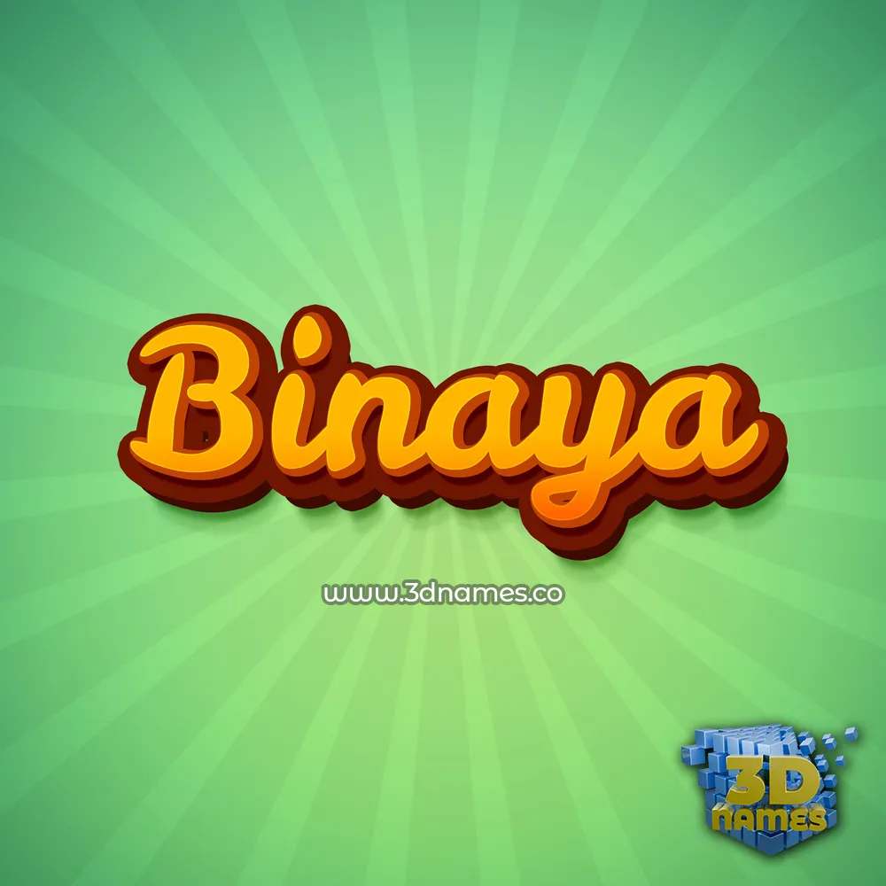 binaya in Green Rays style - 3D name wallpaper