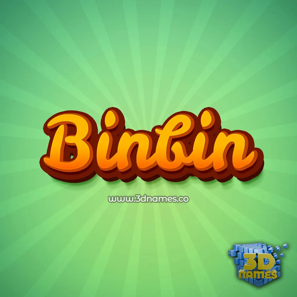 binbin in Green Rays style - 3D name wallpaper