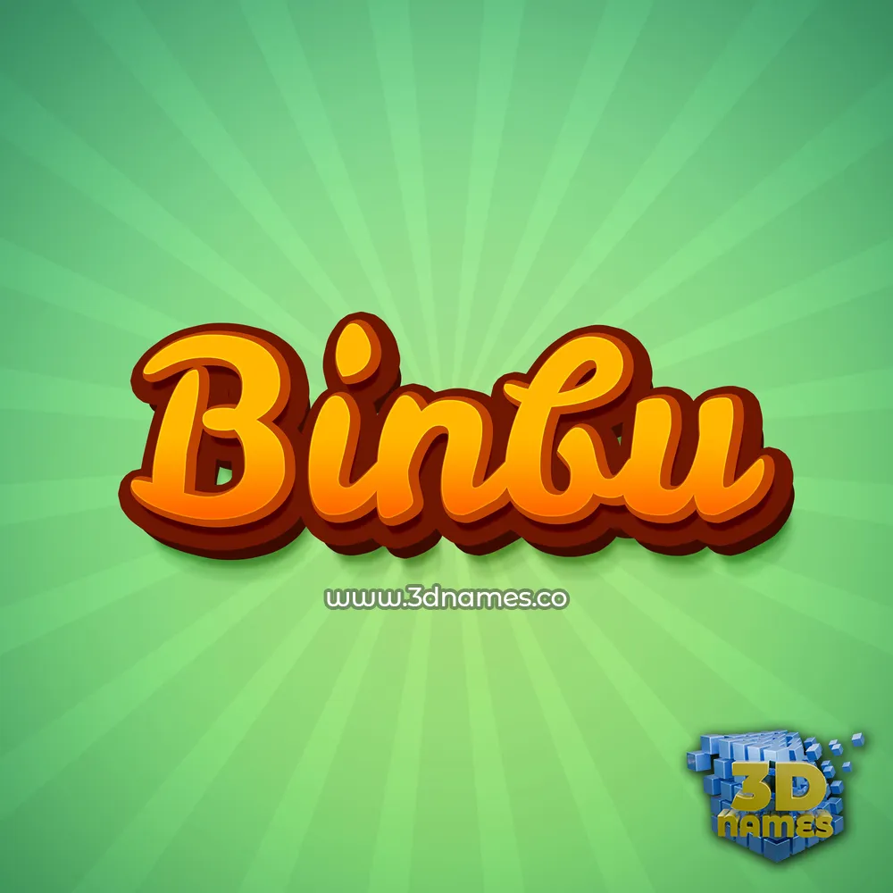binbu in Green Rays style - 3D name wallpaper