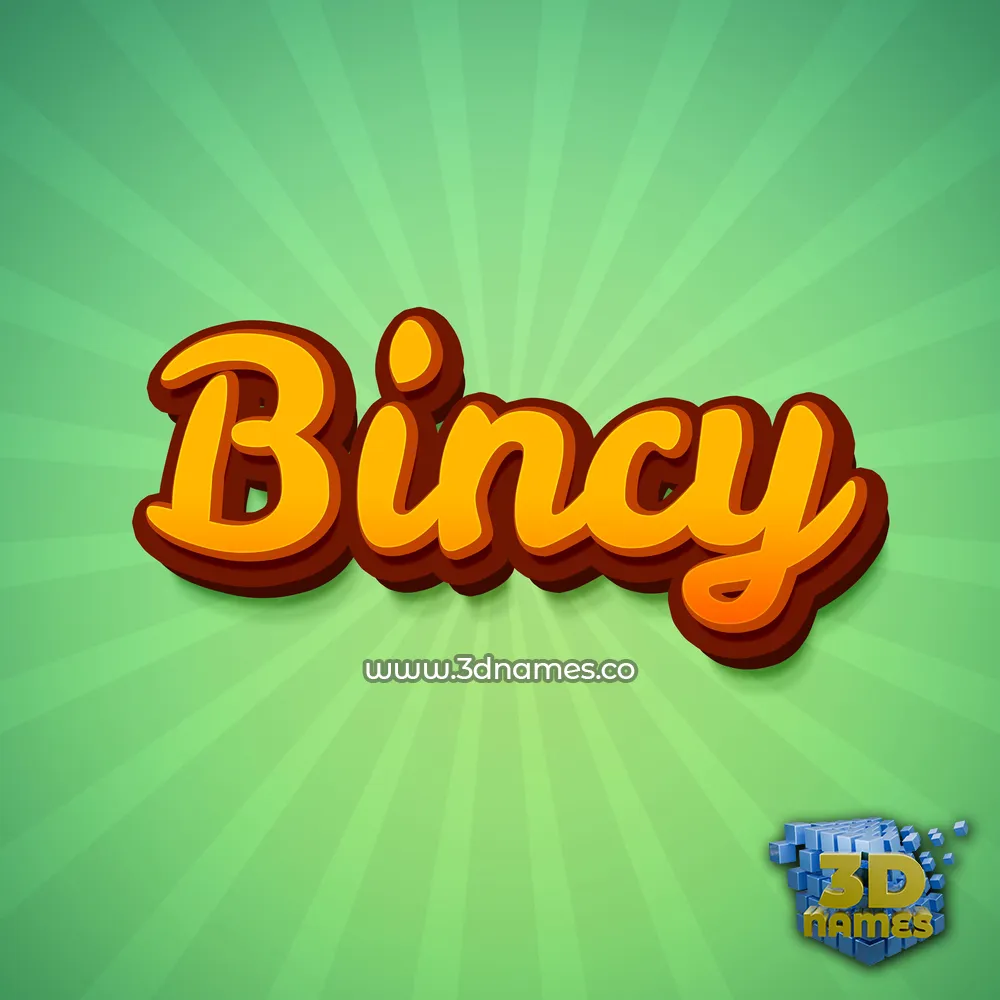 bincy in Green Rays style - 3D name wallpaper