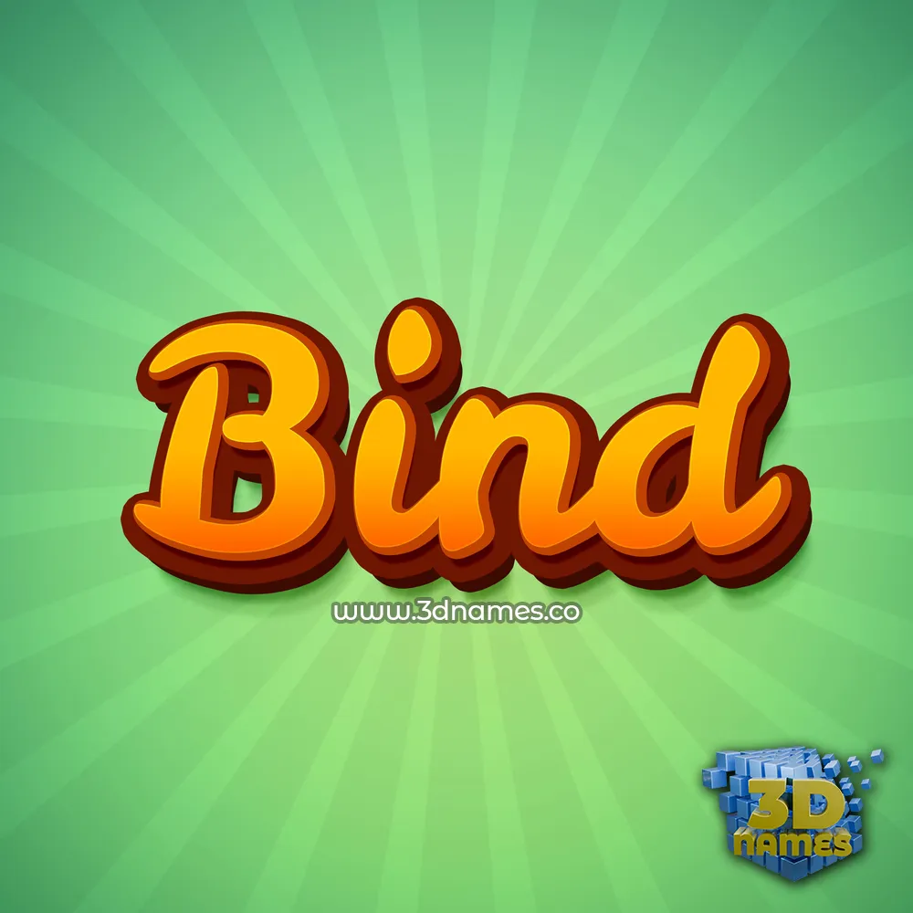 bind in Green Rays style - 3D name wallpaper