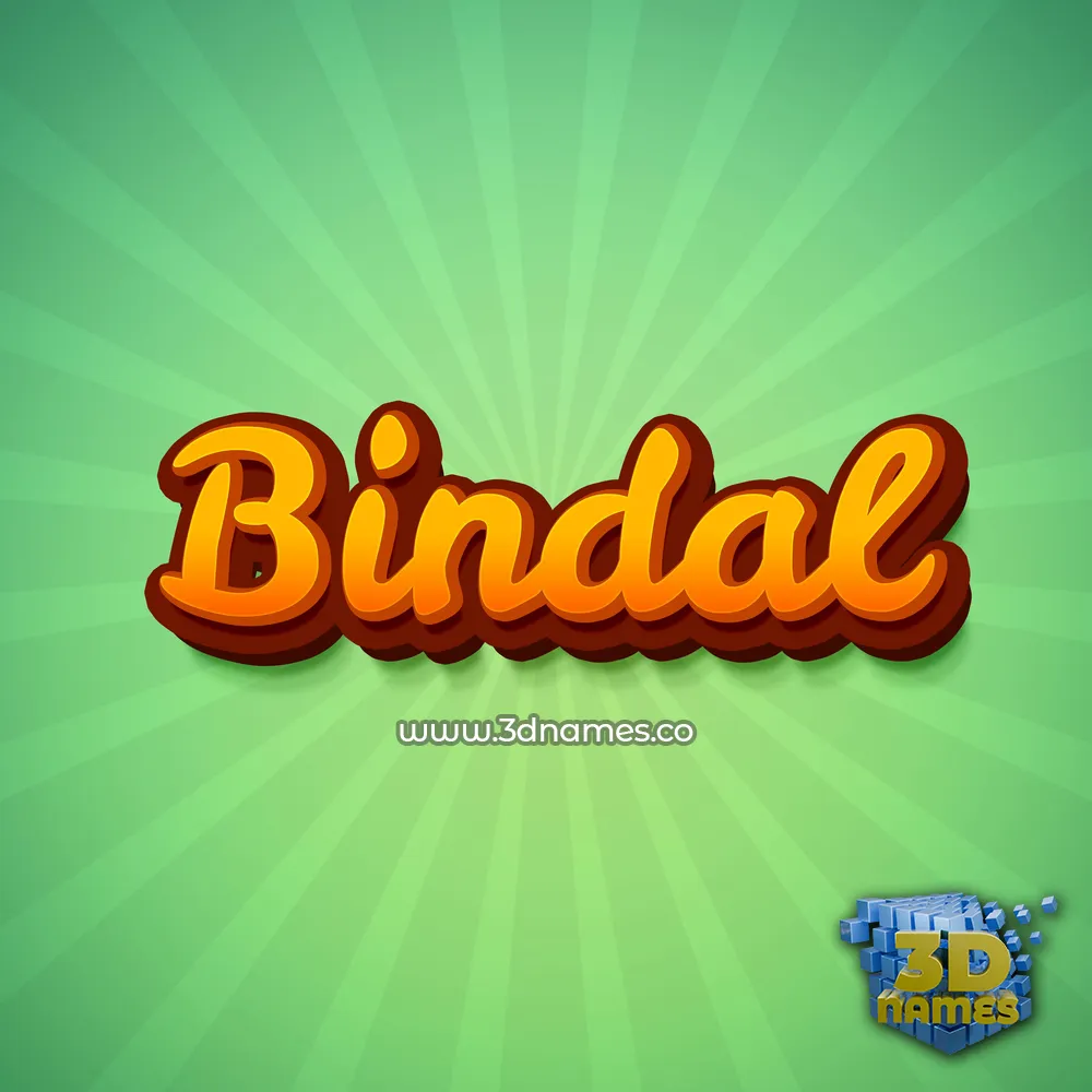 bindal in Green Rays style - 3D name wallpaper