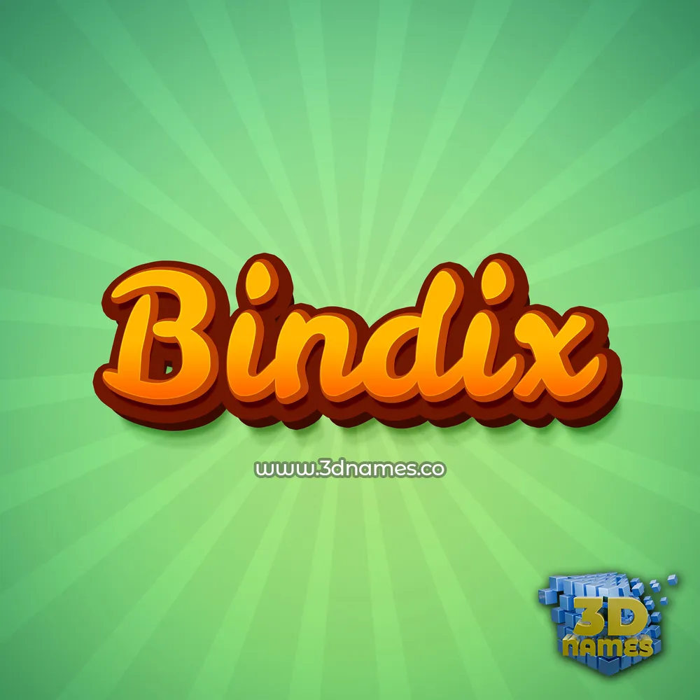 bindix in Green Rays style - 3D name wallpaper