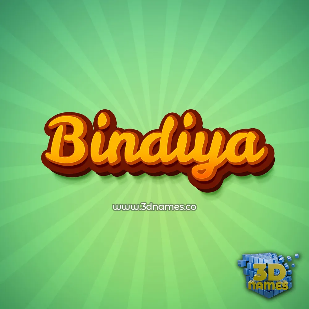 bindiya in Green Rays style - 3D name wallpaper