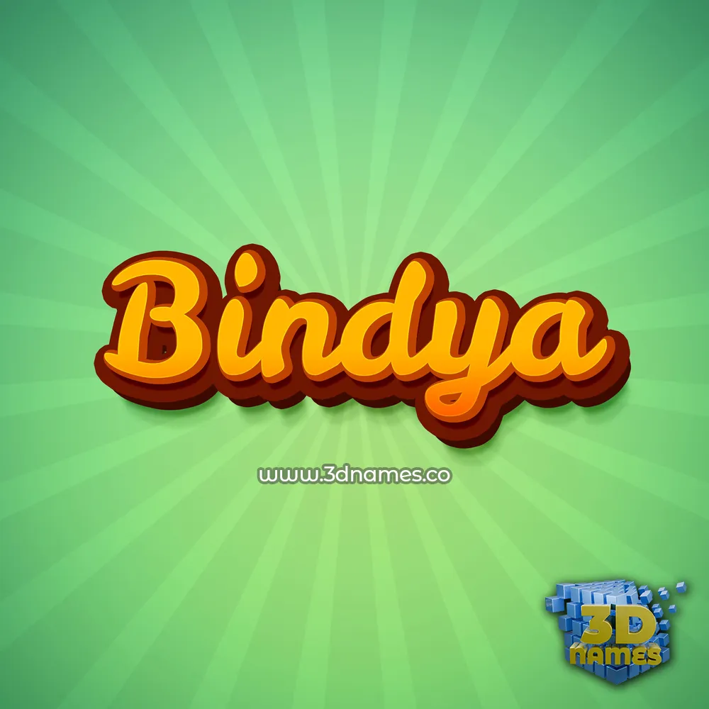 bindya in Green Rays style - 3D name wallpaper