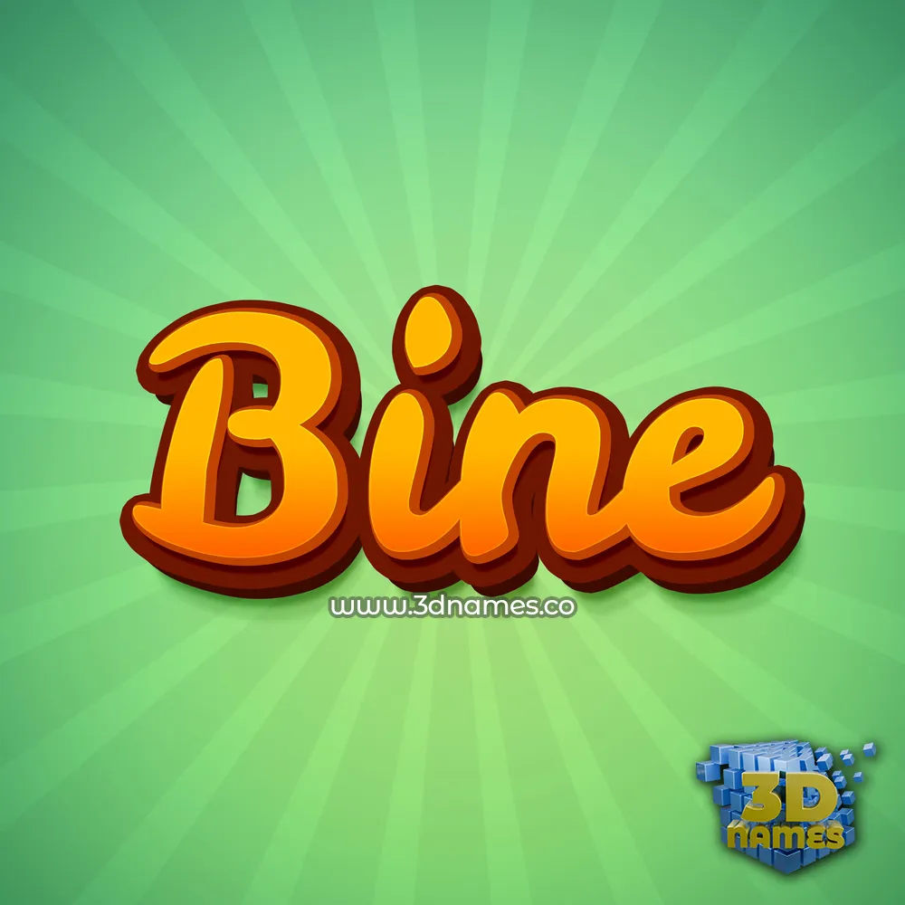 bine in Green Rays style - 3D name wallpaper