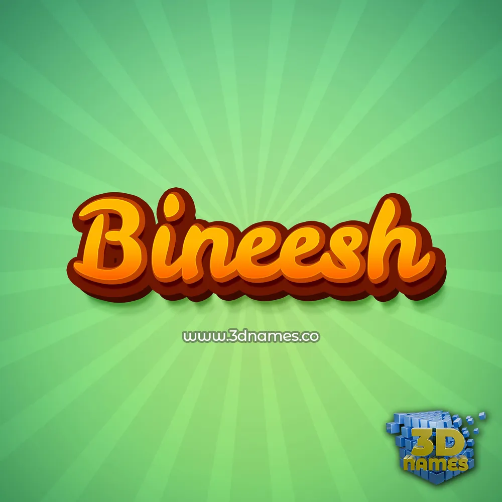 bineesh in Green Rays style - 3D name wallpaper