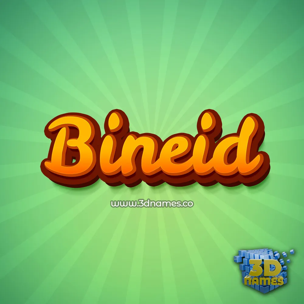 bineid in Green Rays style - 3D name wallpaper