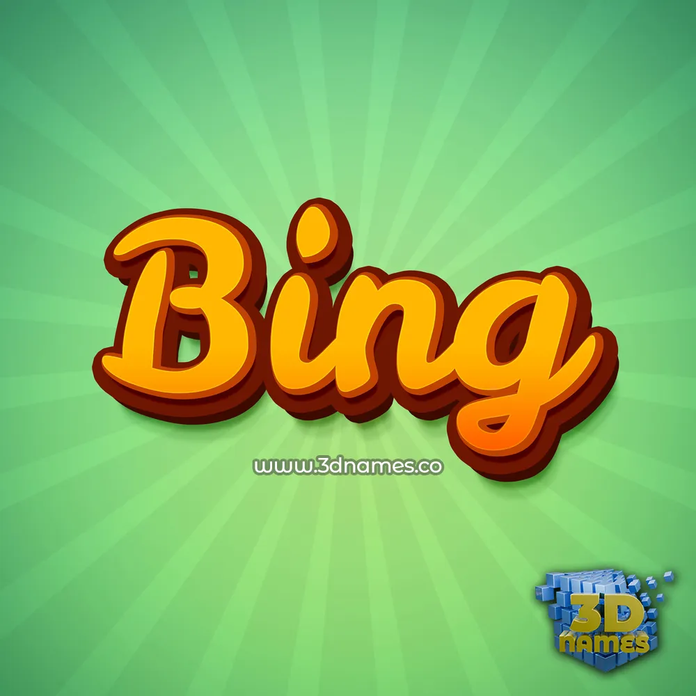 bing in Green Rays style - 3D name wallpaper