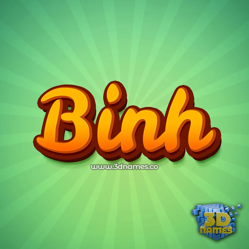 binh in Green Rays style - 3D name wallpaper
