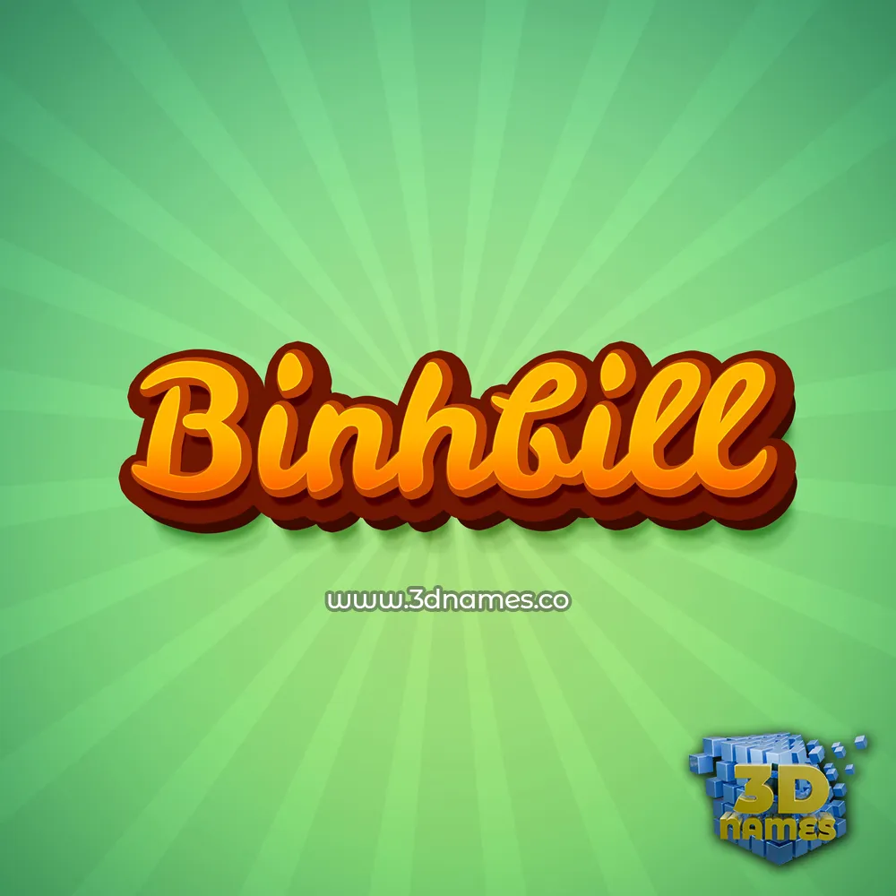 binhbill in Green Rays style - 3D name wallpaper