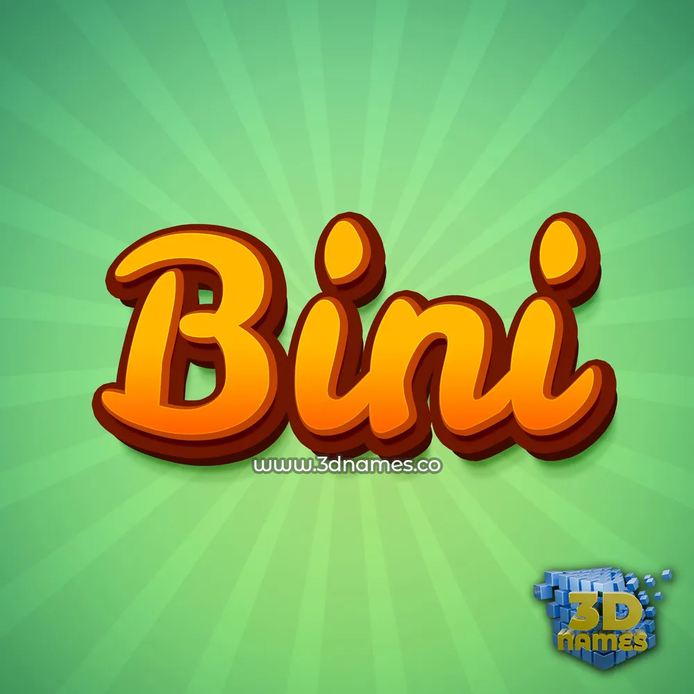 bini in Green Rays style - 3D name wallpaper