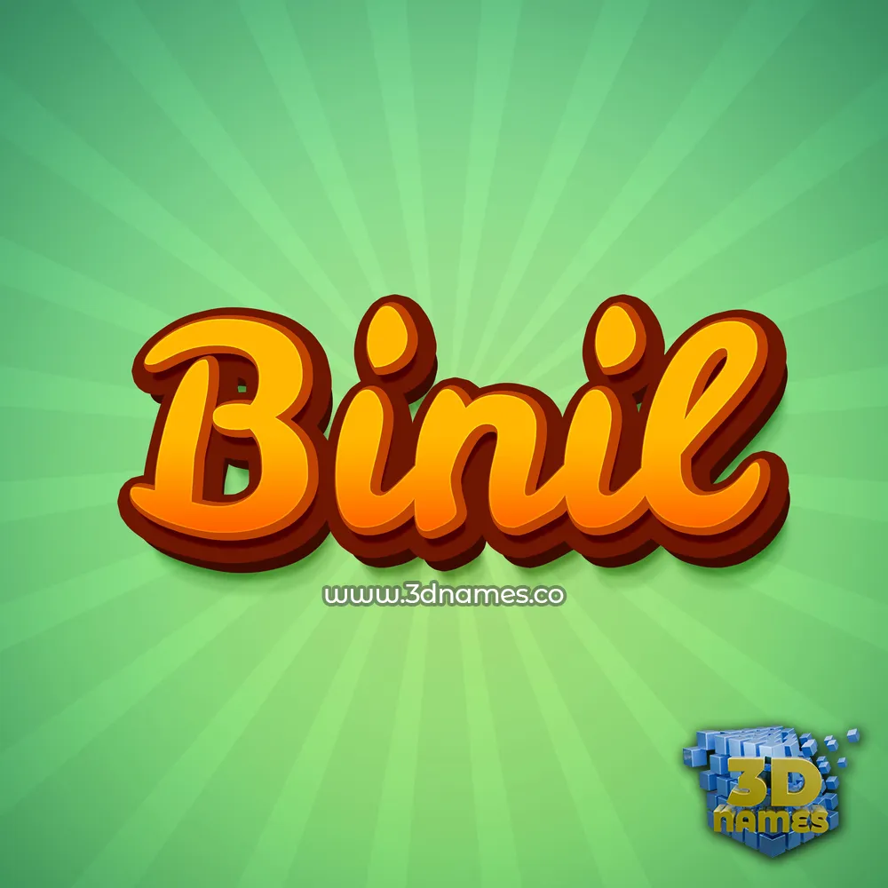 binil in Green Rays style - 3D name wallpaper