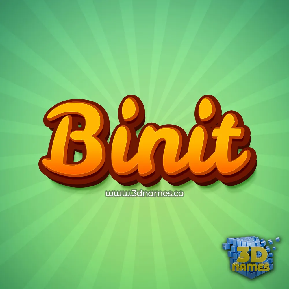 binit in Green Rays style - 3D name wallpaper