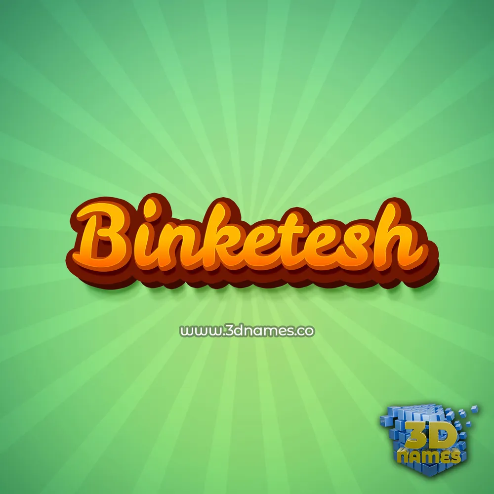 binketesh in Green Rays style - 3D name wallpaper