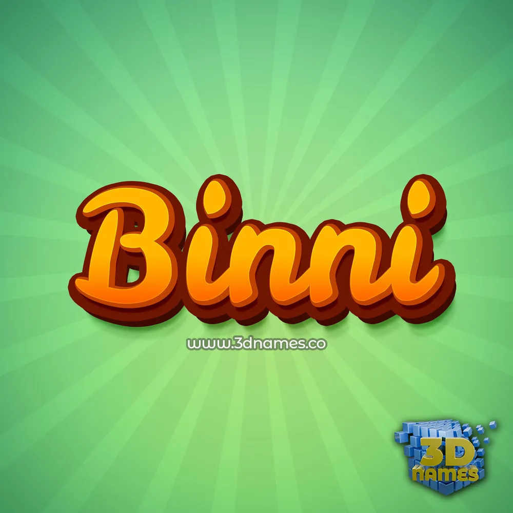 binni in Green Rays style - 3D name wallpaper