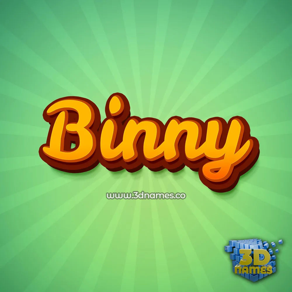 binny in Green Rays style - 3D name wallpaper