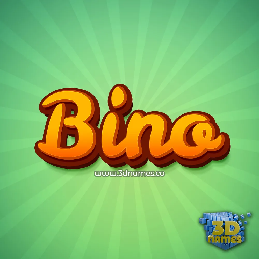 bino in Green Rays style - 3D name wallpaper