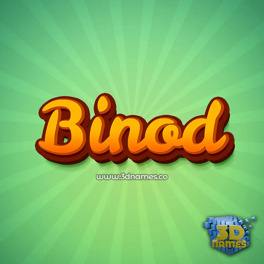 binod in Green Rays style - 3D name wallpaper
