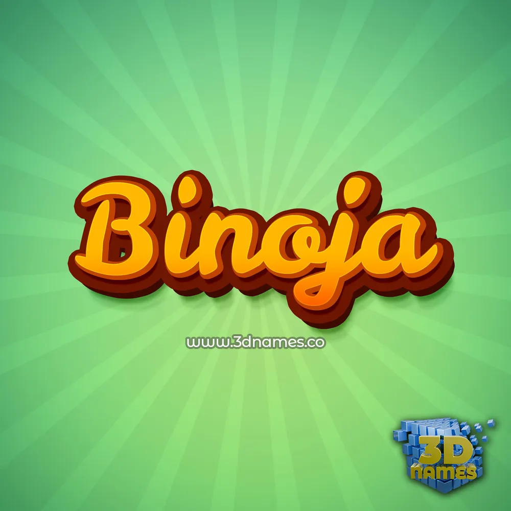 binoja in Green Rays style - 3D name wallpaper
