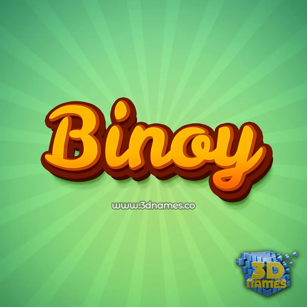 binoy in Green Rays style - 3D name wallpaper
