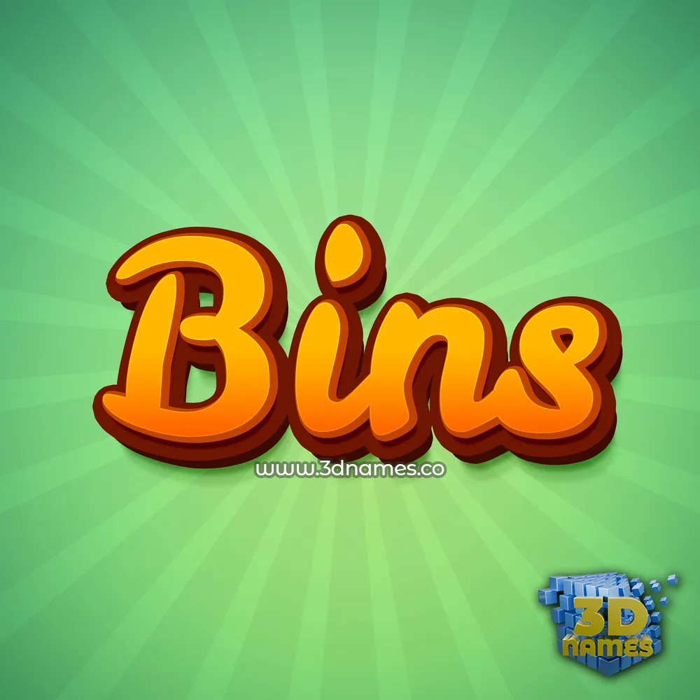 bins in Green Rays style - 3D name wallpaper