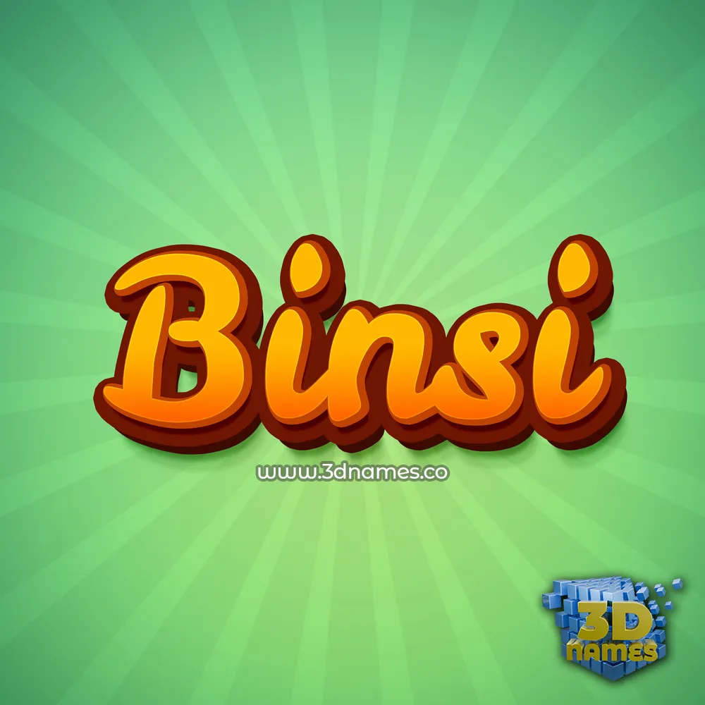 binsi in Green Rays style - 3D name wallpaper