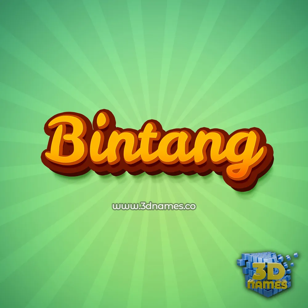 bintang in Green Rays style - 3D name wallpaper