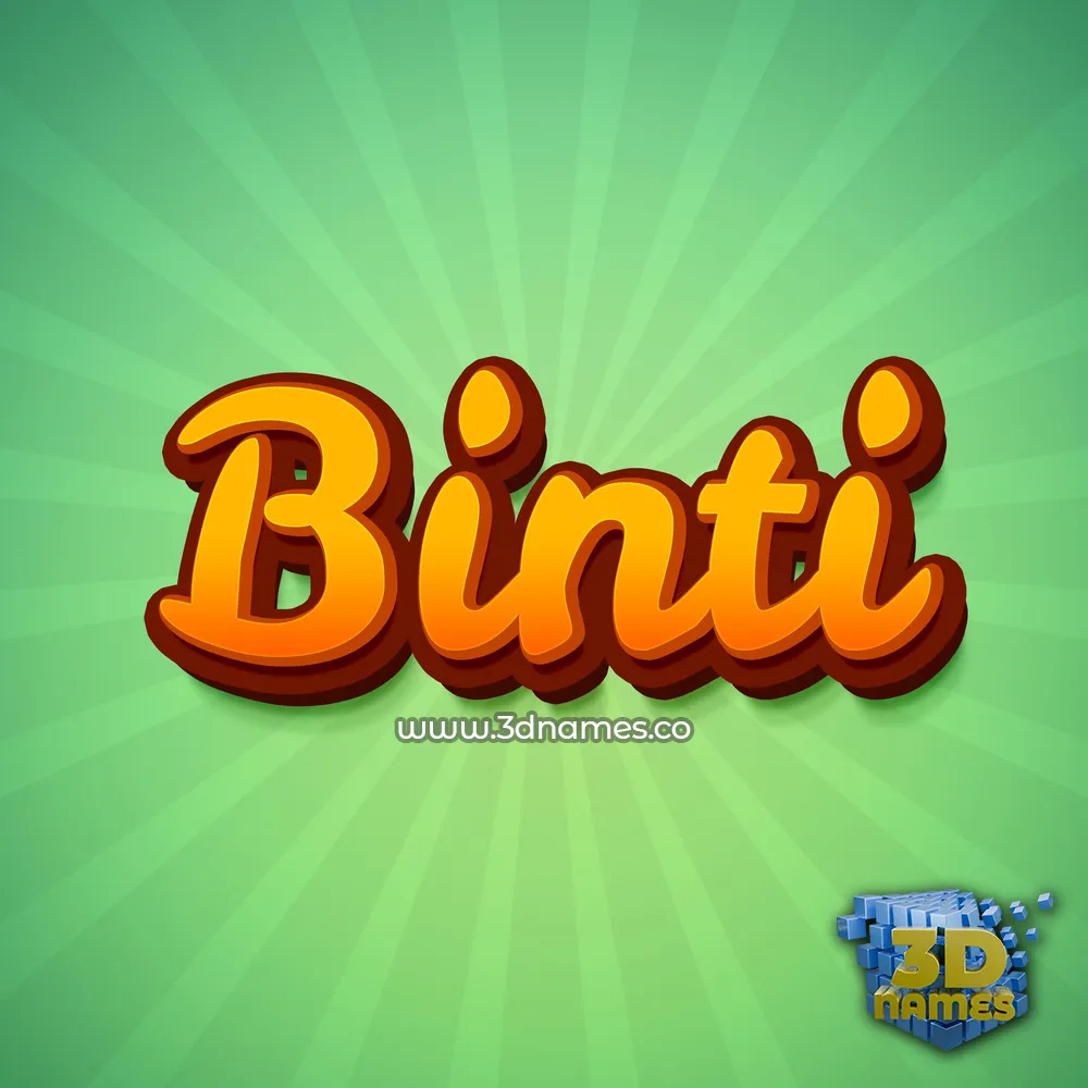 binti in Green Rays style - 3D name wallpaper