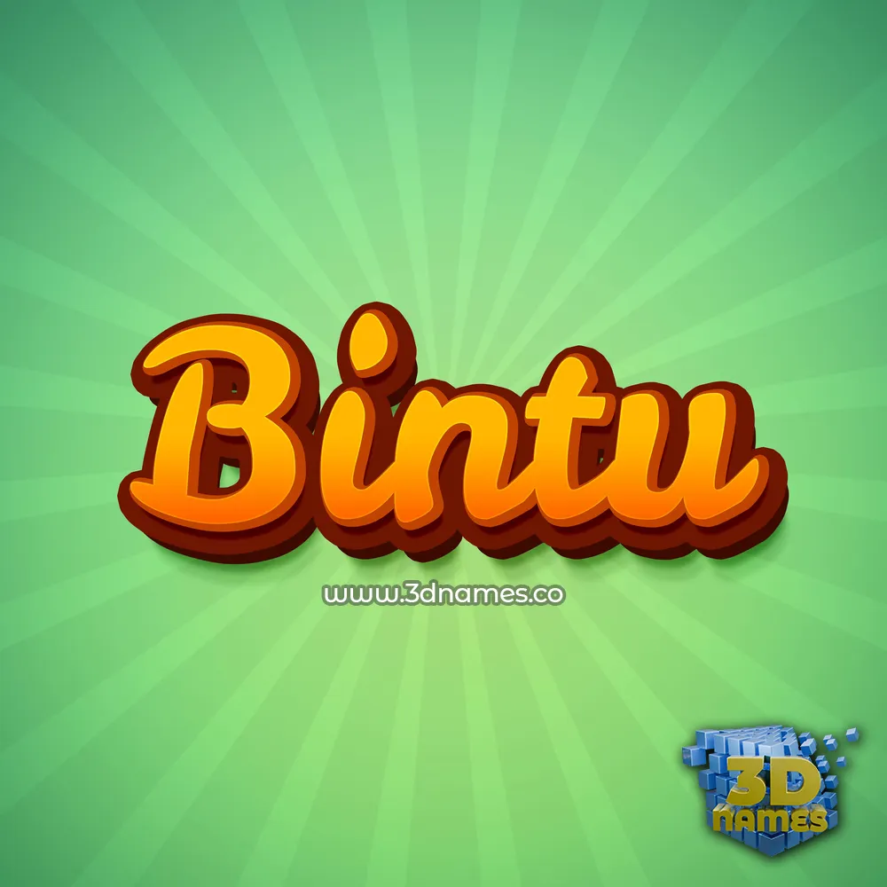 bintu in Green Rays style - 3D name wallpaper