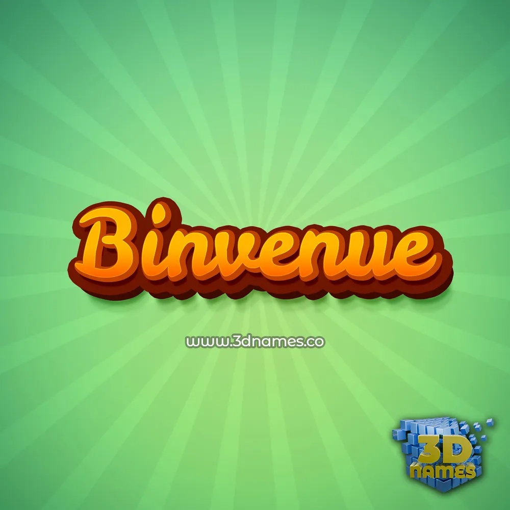 binvenue in Green Rays style - 3D name wallpaper