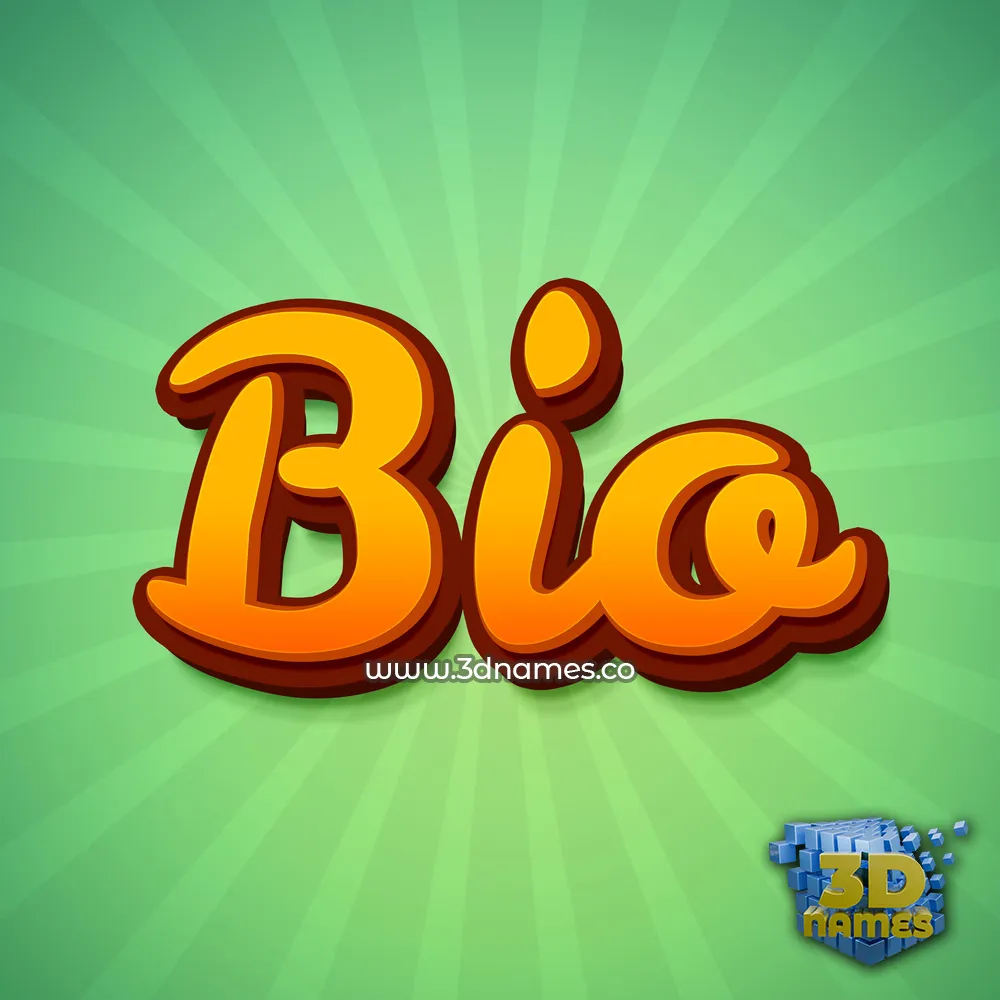 bio in Green Rays style - 3D name wallpaper