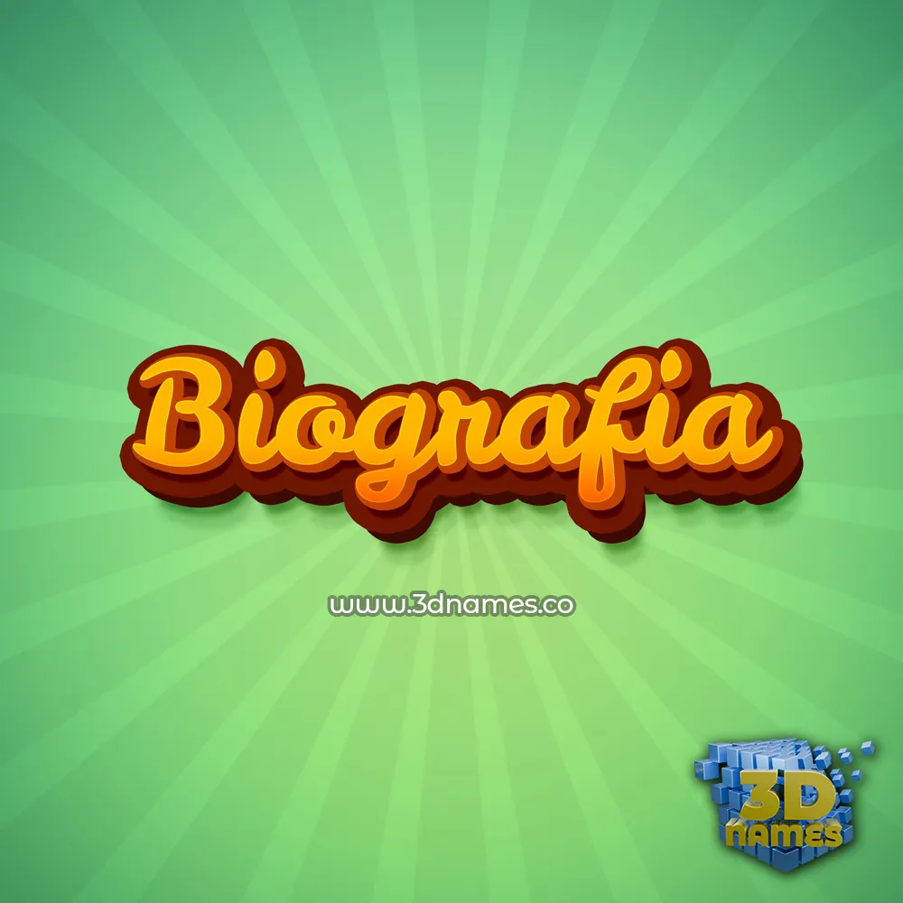 biografia in Green Rays style - 3D name wallpaper