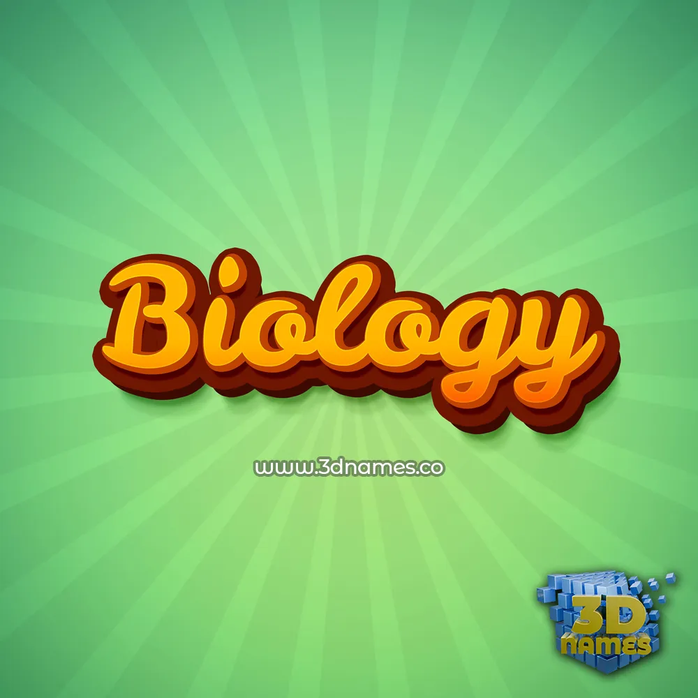 biology in Green Rays style - 3D name wallpaper