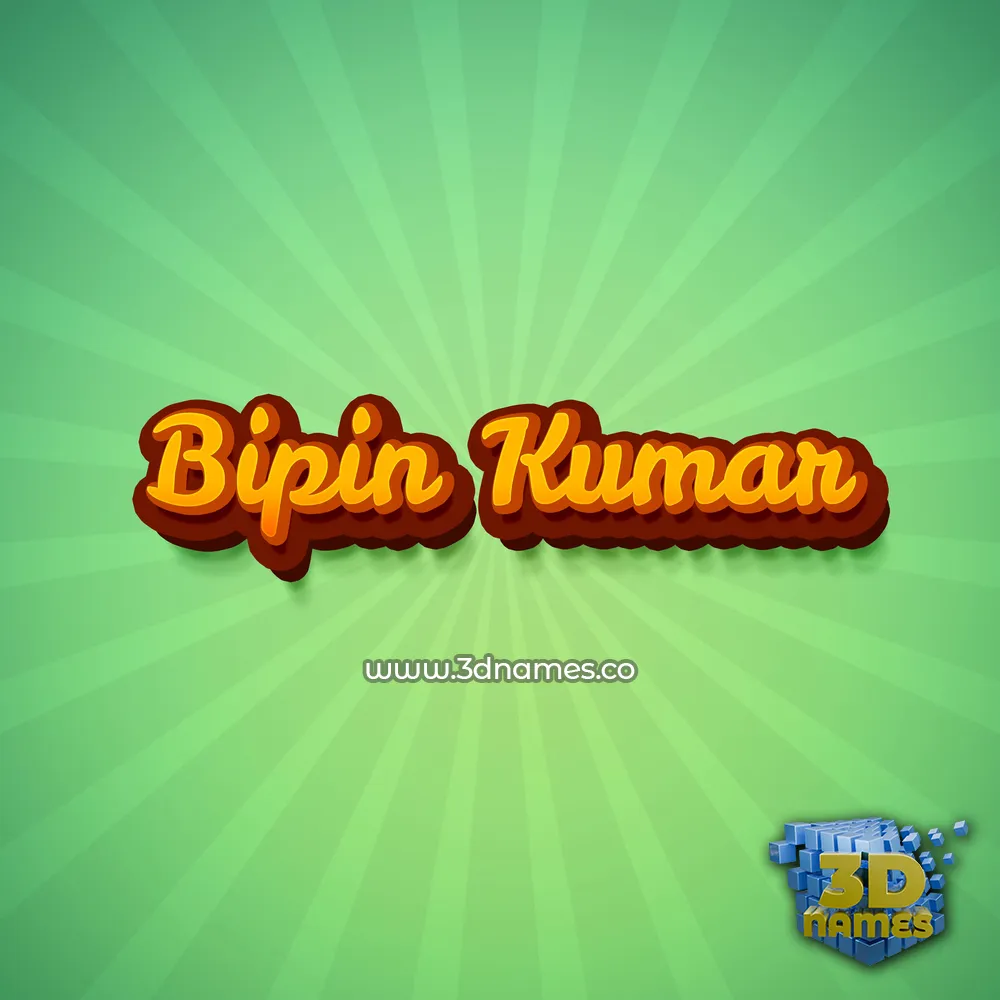 bipin kumar in Green Rays style - 3D name wallpaper