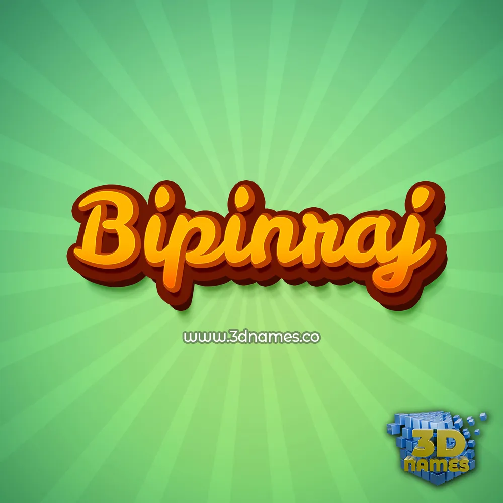 bipinraj in Green Rays style - 3D name wallpaper