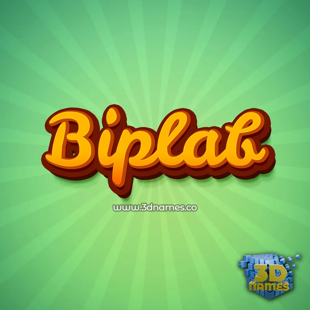 biplab in Green Rays style - 3D name wallpaper