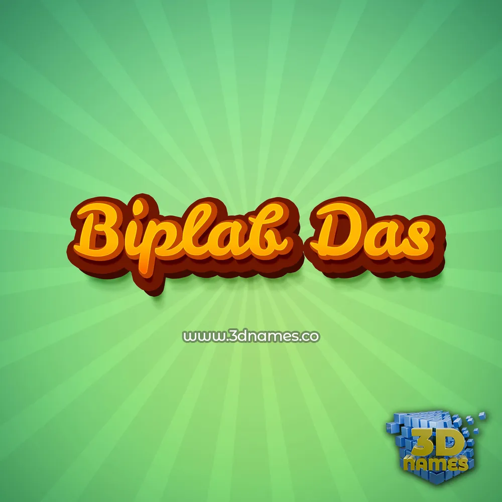 biplab das in Green Rays style - 3D name wallpaper