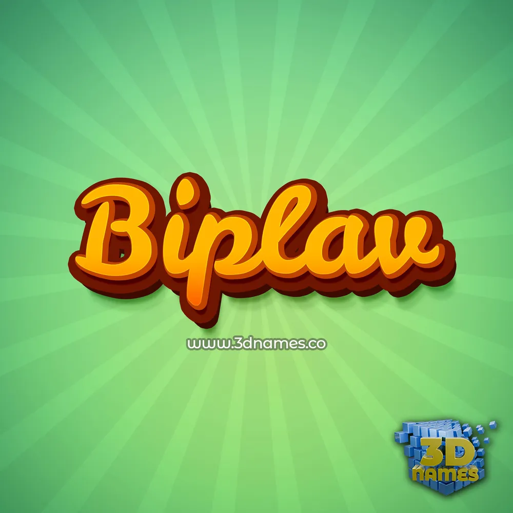 biplav in Green Rays style - 3D name wallpaper