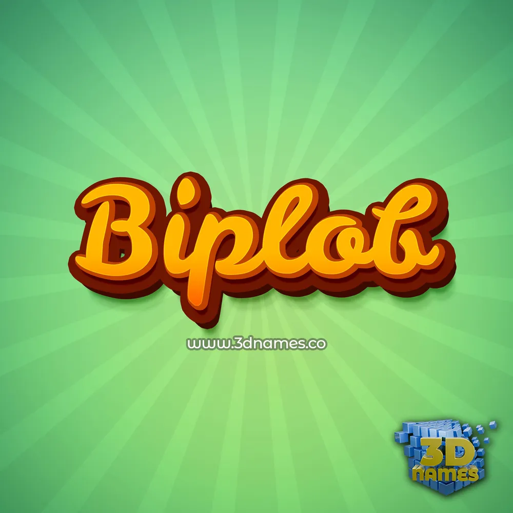 biplob in Green Rays style - 3D name wallpaper