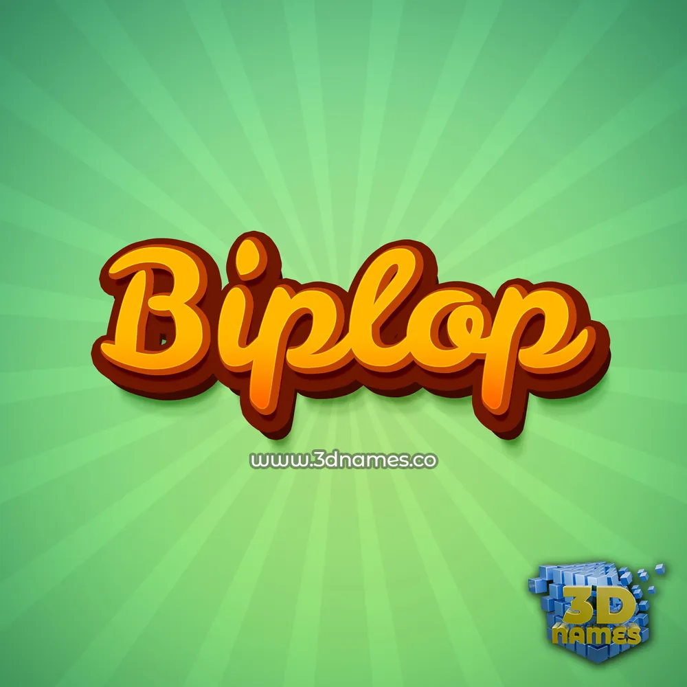 biplop in Green Rays style - 3D name wallpaper