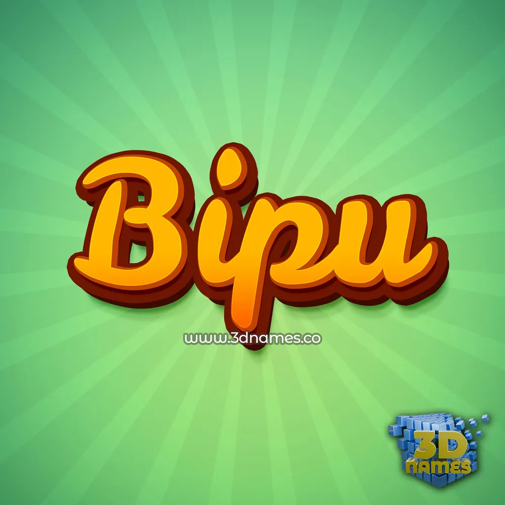 bipu in Green Rays style - 3D name wallpaper