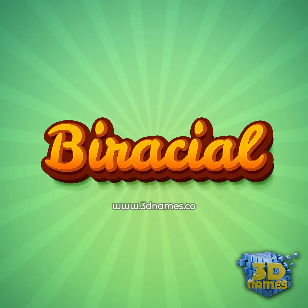 biracial in Green Rays style - 3D name wallpaper