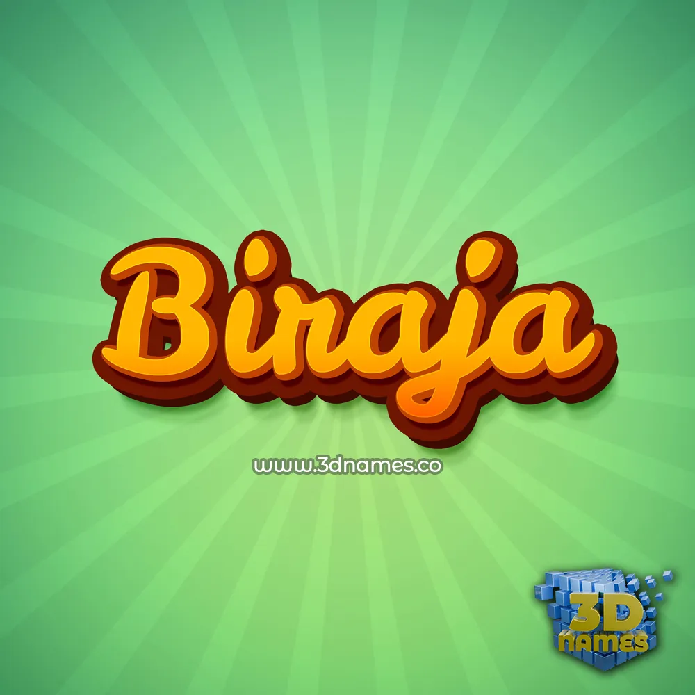 biraja in Green Rays style - 3D name wallpaper