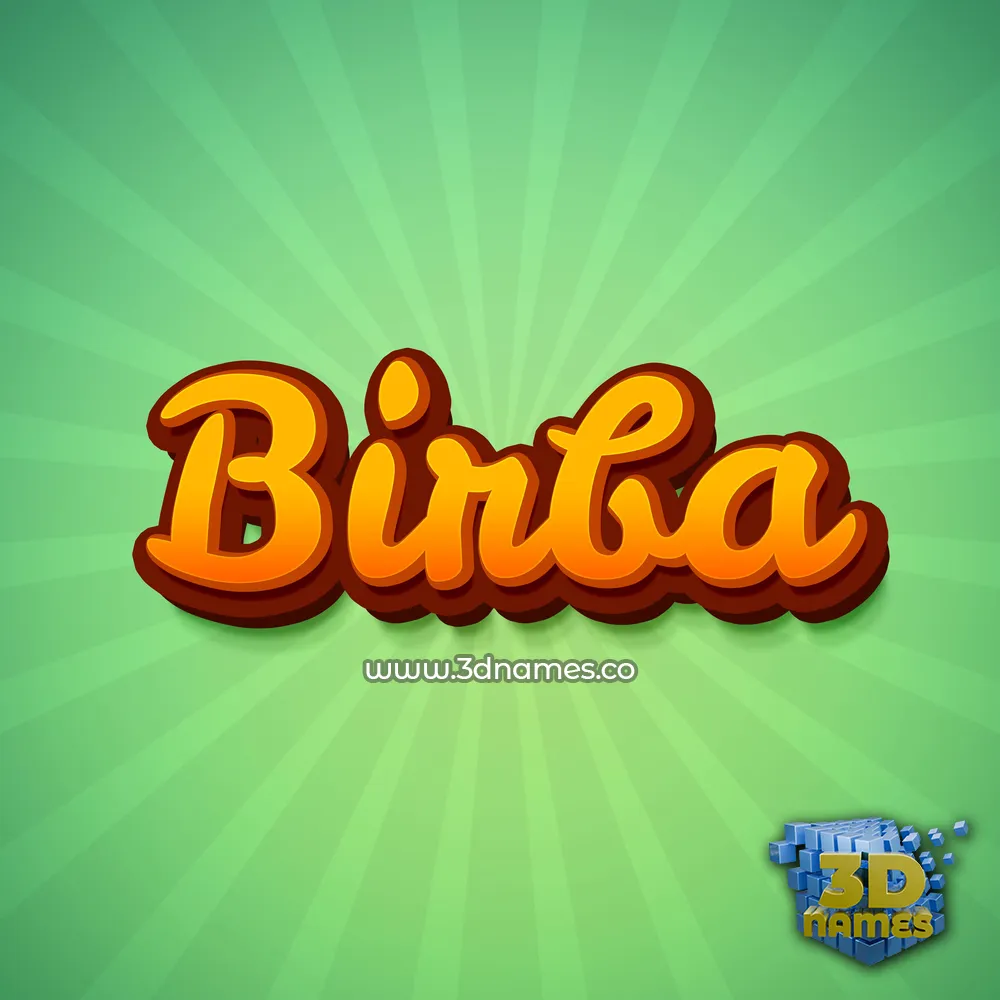 birba in Green Rays style - 3D name wallpaper