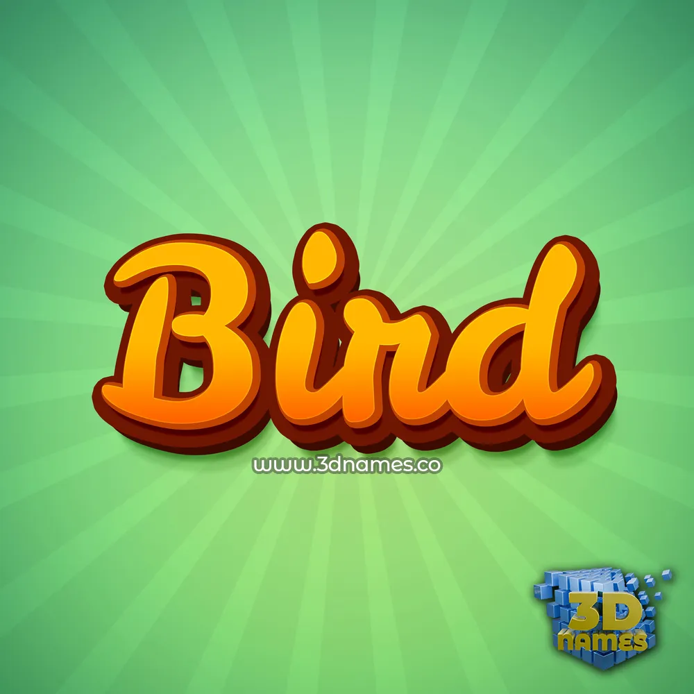 bird in Green Rays style - 3D name wallpaper