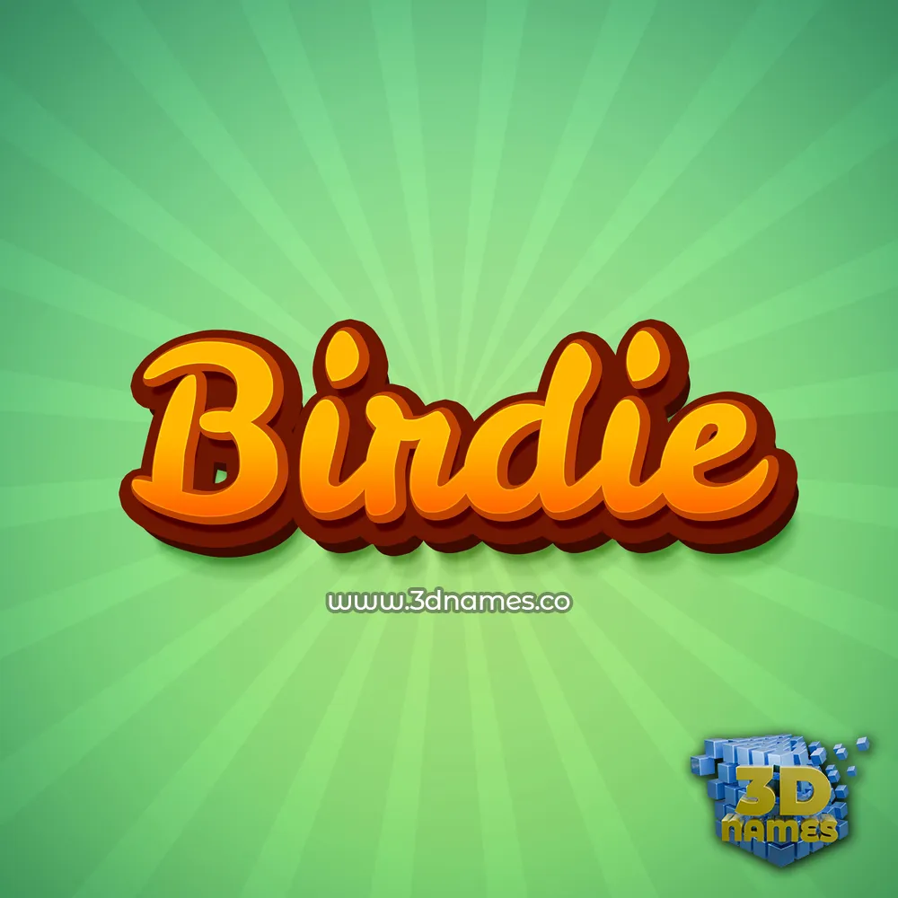 birdie in Green Rays style - 3D name wallpaper
